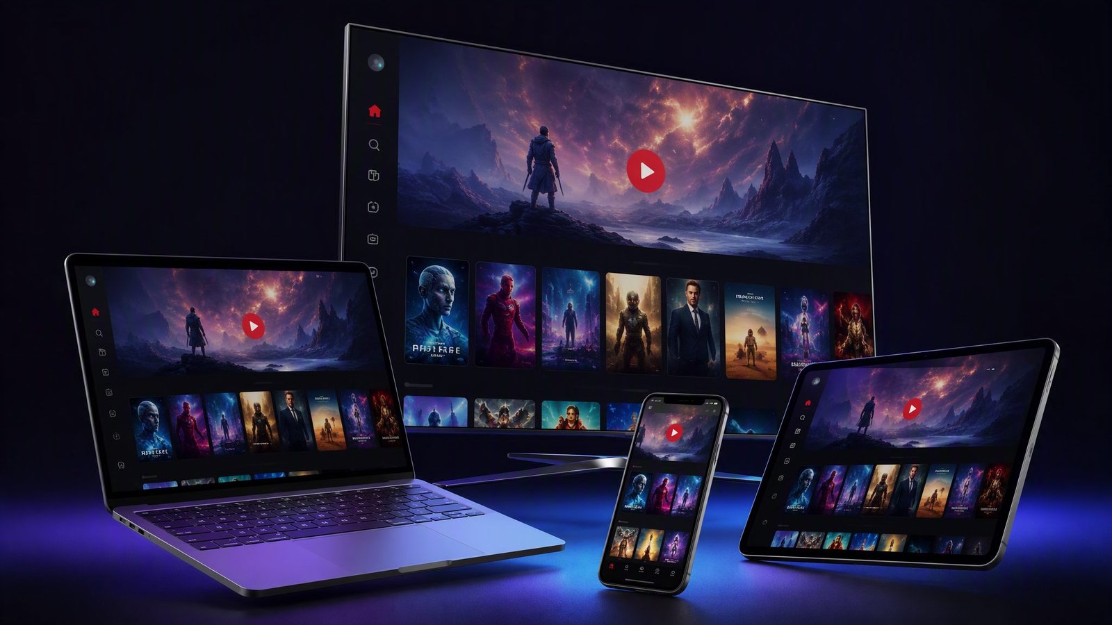 Star IPTV 4K app running on TV, laptop, tablet and smartphone