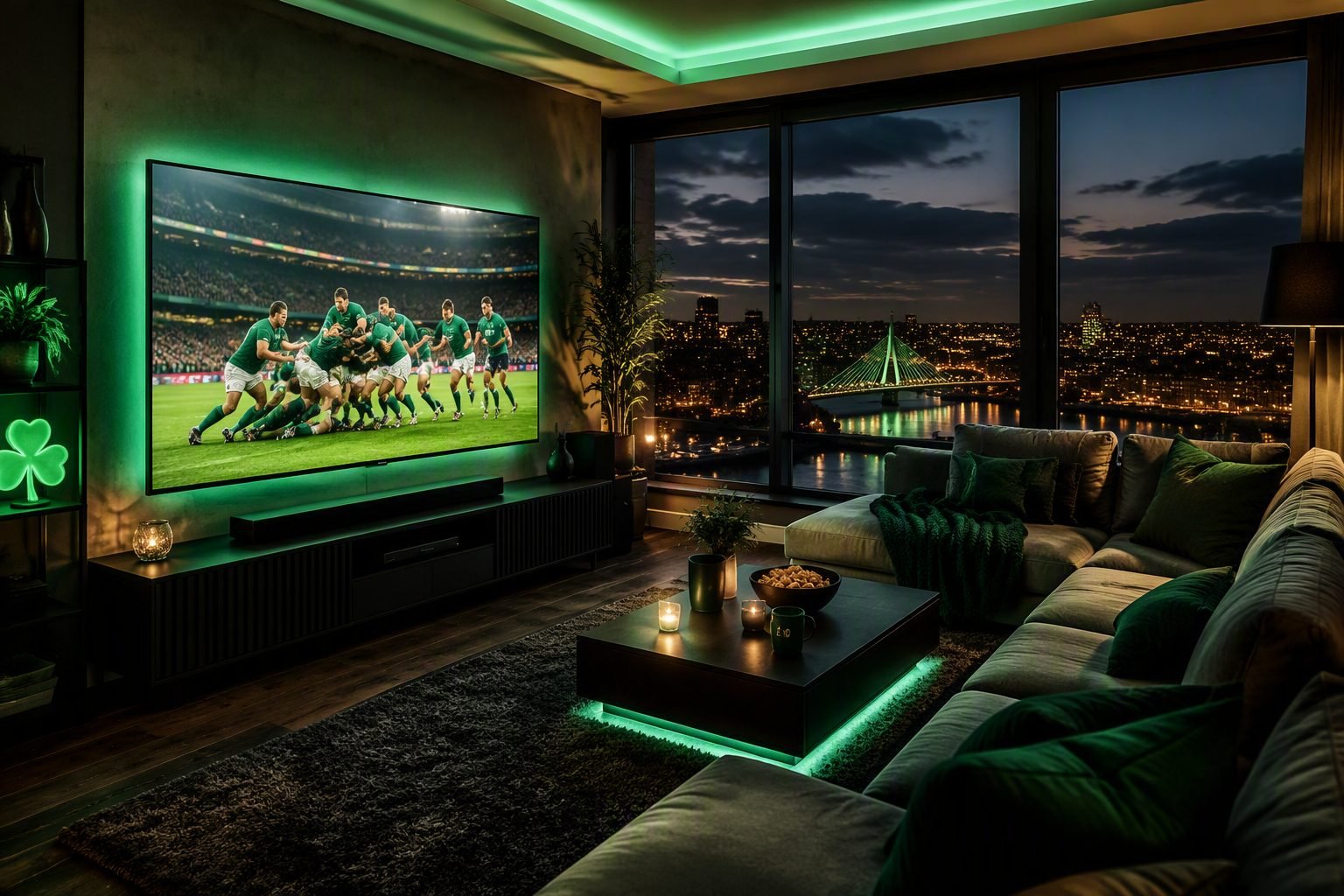 Dark IPTV 4K Emerald Ireland living room streaming